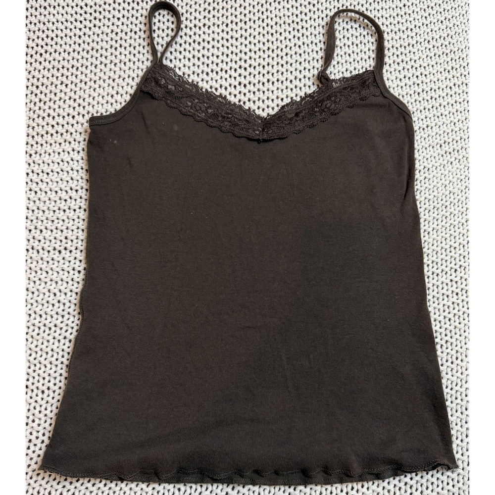 John Galt Brown Lace Trim Camisole Cotton One Size ML001A-Z400